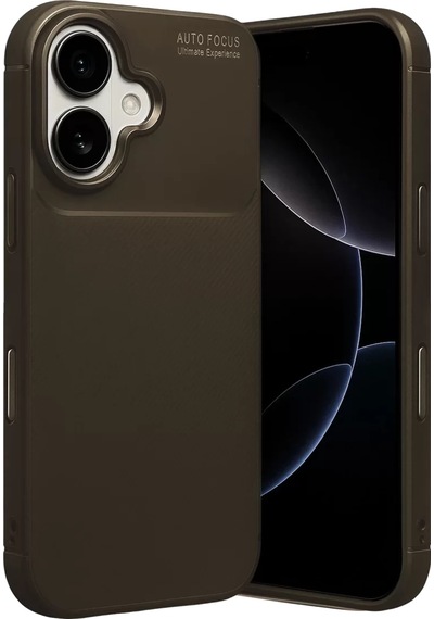 Newface Apple İphone 17 Auto Focus Karbon Kapak - Kahverengi