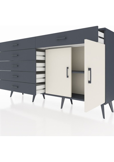 Arges Konsol Tek Raflı 6 Çekmeceli 2 Kapaklı 176x30x99 Antrasit-a Antrasit-aytaşı/antrasit Arges Konsol Tek Raflı 6 Çekmeceli 2 Kapaklı 176x30x99 Antrasit-a Antrasit-aytaşı/antrasit