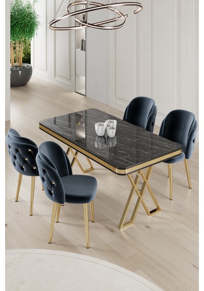 Canisa Rigel Serisi 80x130 Lak Panel Siyah Mermer Desen Masa Takımı Gold Ayaklı 4 Antrasit Sandalye Masa Siyah Mermer Desen Sandalye Antrasit Canisa Rigel Serisi 80x130 Lak Panel Siyah Mermer Desen Masa Takımı Gold Ayaklı 4 Antrasit Sandalye Masa Siyah Mermer Desen Sandalye Antrasit