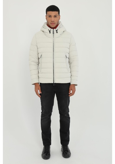 Dufy Erkek Slim Fit Kapüşonlu Taş Mont-25294