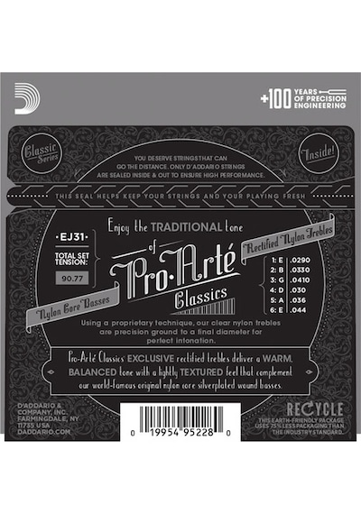 D'addario Ej31 Pro-Arté Rectified Trebles. Hard Tension Takım Tel