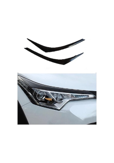 Toyota C-HR İçin Uyumlu Far Kaşı - Piano Black (2 Parça) || C-Hr - Chr - Ch-R