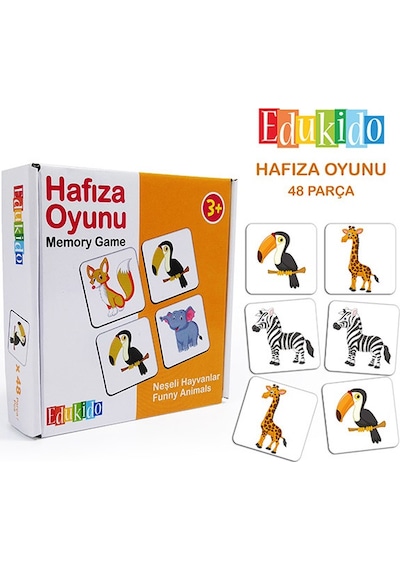 Edukido Neşeli Hayvanlar Hafıza Kartları