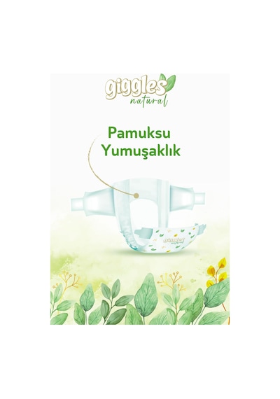 Giggles Natural Jumbo 7 Numara Pamuklu Bebek Bezi 52 Adet 7 Numara