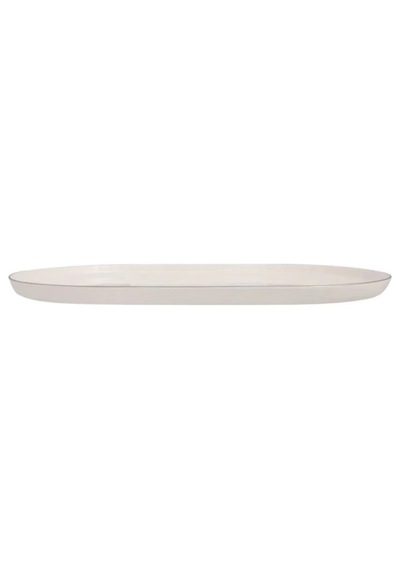 Porland Chopin Platin Oval Kayık Tabak 32cm Tekli Krem