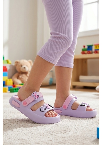 Walkway Lila Hafif Esnek Eva Taban Kız Çocuk Terlik 4505 F-p