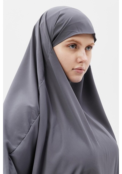 Altobeh Kadın Tesettür Medine İpeği Çarşaf Üstü Peçeli Sufle Hijab Füme
