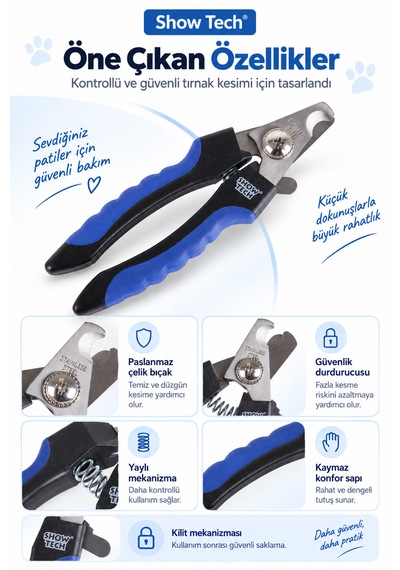 Showtech Comfort Kedi Köpek Tırnak Makası Orta Boy - Kediler Ve Küçük Ve Orta Irk Köpekler İçin