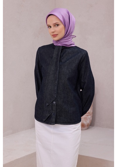 BELLİ Çiçek Desen İpek Twill Eşarp 4203d01 Leylak - 34
