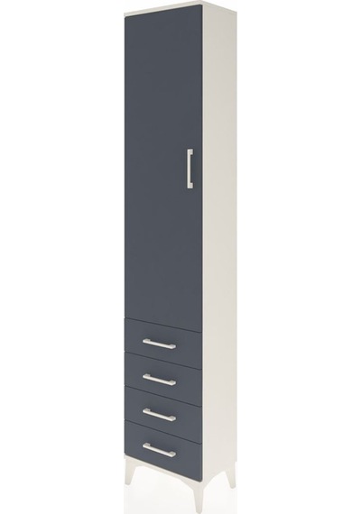 Arges Dolap 4 Raflı 4 Çekmeceli Tek Kapaklı 44x30x221 Aytaşı-antrasit Aytası