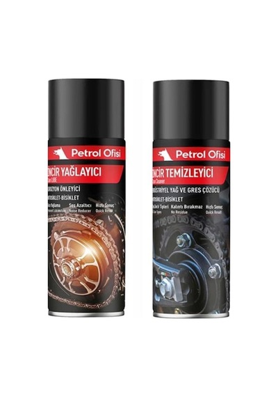 Petrol Ofisi Motosiklet Zincir Yağı Ve Temizleme Sprey Seti