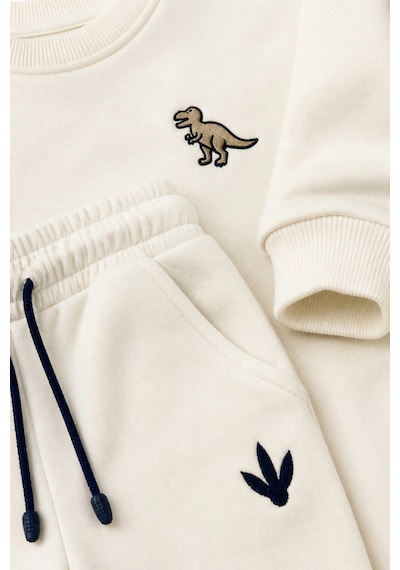 Rony Pony Kids Erkek Çocuk Krem Dinozor Nakışlı Pamuklu 2 İplik Sweatshirt Ve Lastik Paçalı Eşofman Takımı Rony Pony Kids Erkek Çocuk Krem Dinozor Nakışlı Pamuklu 2 İplik Sweatshirt Ve Lastik Paçalı Eşofman Takımı