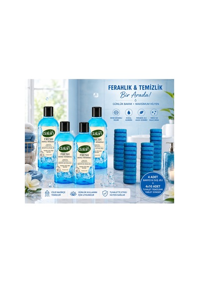Fresh Deniz Minerali 500 Ml 4'lü + Wellnax Sünger Seti