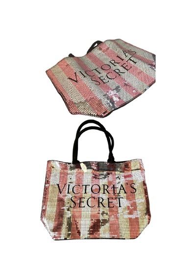 Victoria's Secret Vs İkonik Desen Pembe Gümüş Pullu Payet İşlemeli Carryall Tote Pembe Victoria's Secret Vs İkonik Desen Pembe Gümüş Pullu Payet İşlemeli Carryall Tote Pembe