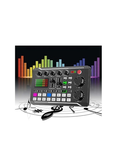 Alfalink Stüdyo Ses Mikseri Şarjlı F998 Bluetooth Dj Canlı Yayın Kondenser Mikrofon Bağlantısı