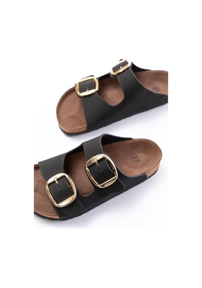 Aymood P-101 Siyah Günlük Birkenstock Kadın Terlik