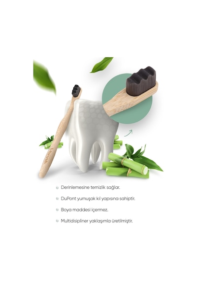 Tbrush Nano Koyugri Bambu Diş Fırçası - Ultra Soft + Diş Fırçası Saklama / Taşıma Kabı