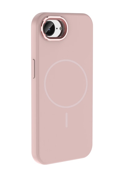 Maks Technology iPhone Uyumlu 17e Kılıf M-safe Şarj Özellikli Metal Kamera Çerçeveli Mkst Edi Silikon Kapak - Rose Gold