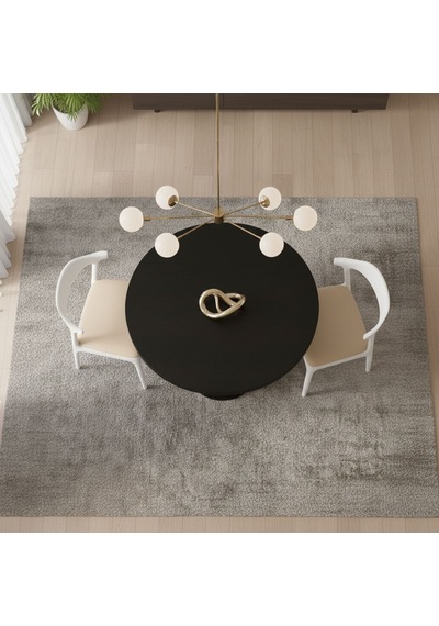 Spirra Yuvarlak Ahşap Yemek Masası 120x120 Siyah