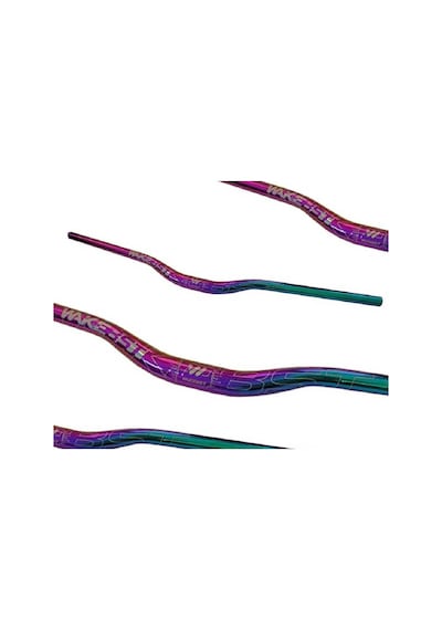 Wake Rainbow 780mm Alüminyum 31.8 Bisiklet Gidonu + Boğaz Seti Lunje Gidon Wake Boğaz Rainbow Çok Renkli