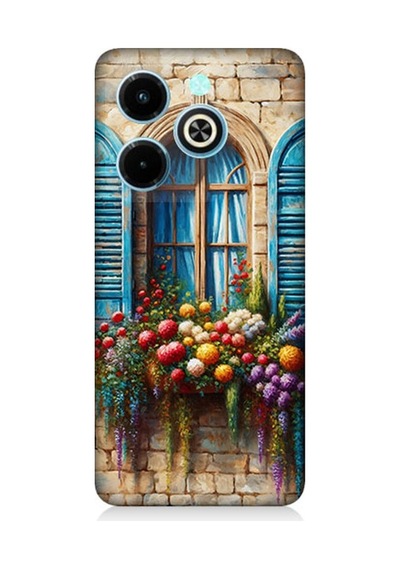 İnfinix Hot 40i Uyumlu Pencereden Renkli Hayat Desenli Silikon Kılıf Çok Renkli
