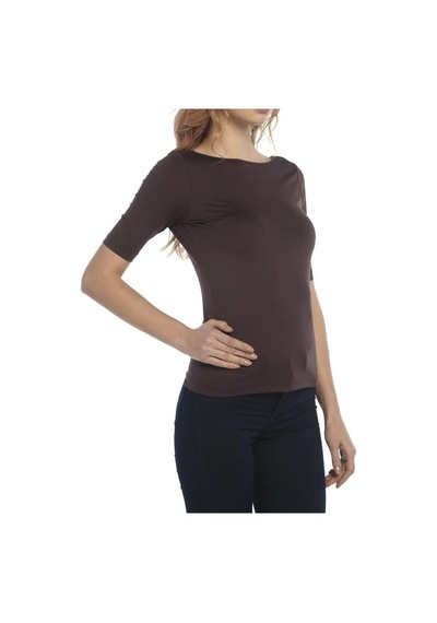 Bulalgiy Kadın Kahverengi Basic Tişört - Bga156144 Kahverengi