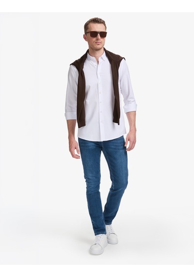 Pierre Cardin Erkek Beyaz Gömlek Desenli 50325365-vr013