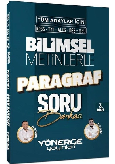 Kpss Tyt Ales Dgs Msü Bilimsel Metinlerle Paragraf Soru Bankası Yönerge Yayınları