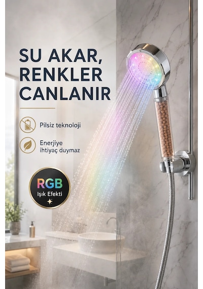 Led Shower Duş Başlığı Şeffaf