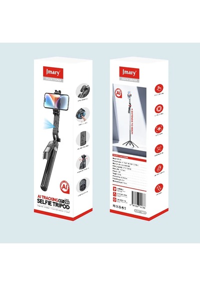 Jmary Kt-299 360 Derece Dönebilen Kablosuz Kumandalı Tripod Ve Selfie Çubuğu Siyah