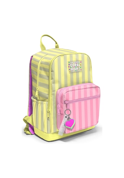 Coral High Pembe Sarı Çizgi Desenli 3 Lü Okul Çanta Seti Set0133223 Bej - Sarı