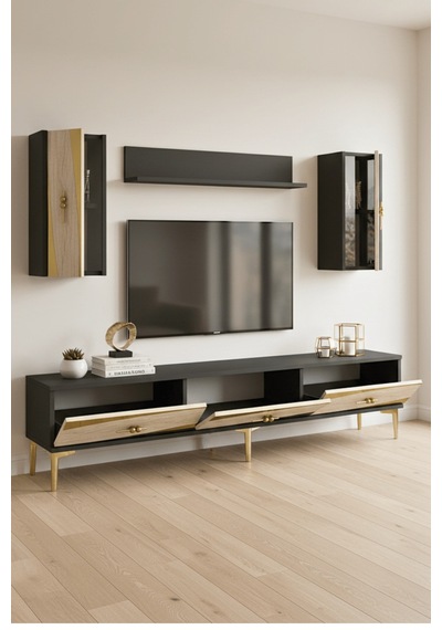 Tvr1813atg - Elips Tvr180 Ünitesi Takım Antrasit - Traverten - Gold 180cm Tvr1813atg - Elips Tvr180 Ünitesi Takım Antrasit - Traverten - Gold 180cm