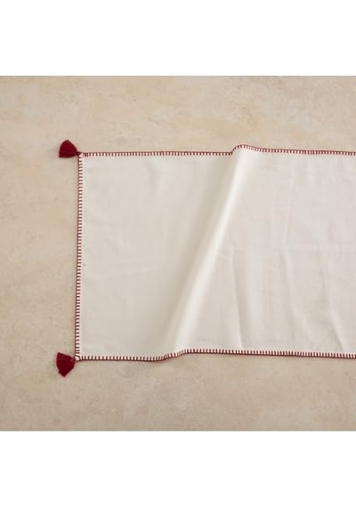 Püsküllü Runner Bordo 45x145 Genel