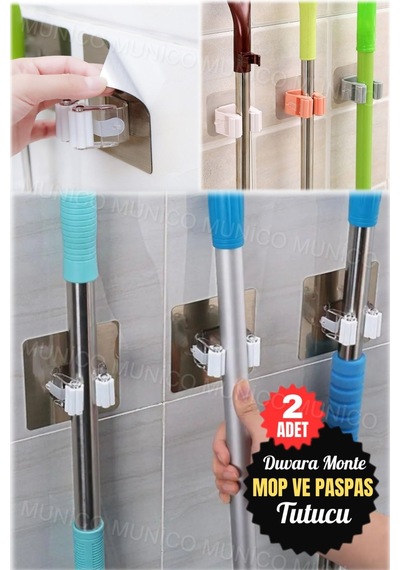 2 Adet Yapışkanlı Çok Amaçlı Kancalar Duvara Monte Paspas Organizer Tutucu Mutfak Banyo Aksesuar Bey Diğer