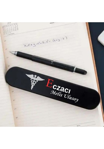Eczacılara Özel Tasarımlı Çok Amaçlı Tükenmez Kalem Siyah