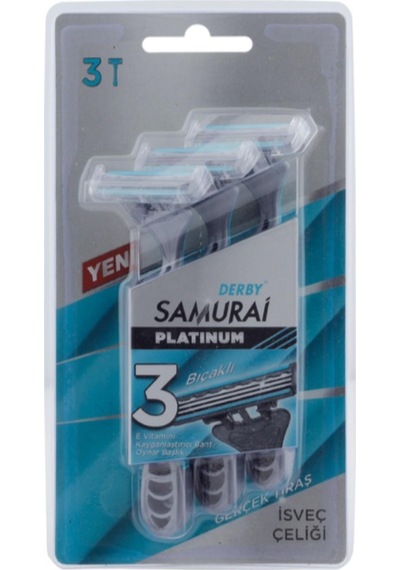 Derby Samurai3 Platinum Tıraş Bıçağı 3'lü