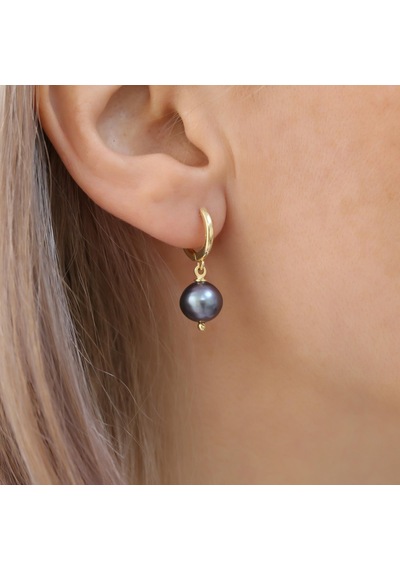925 Ayar Gümüş Barock Ocean Blue Tatlısu İncisi Küpe-10mm