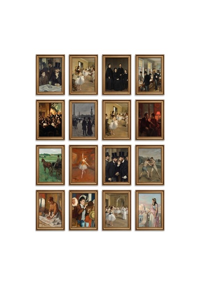Edgar Degas Tabloları 16'lı Sticker Seti Laptop Defter Ajanda Etiket Çok Renkli