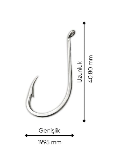 Olta İğnesi - Mustad - 92553 - Nikel - No: 5/0 10'lu Paket