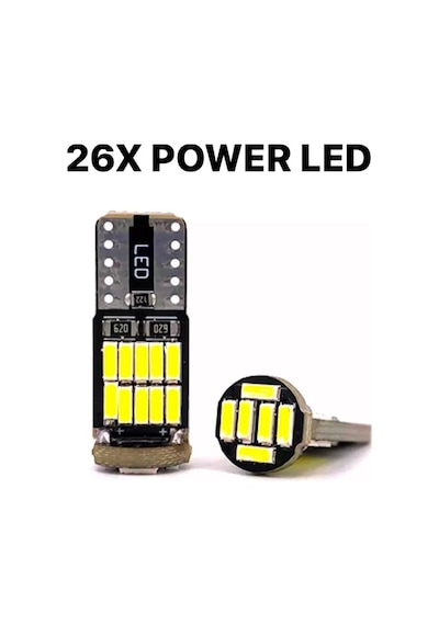 Sisa T10 Led 26 Ledli W5W Metal Ultra Power Park Plaka Tavan Ampulü 10 Adet
