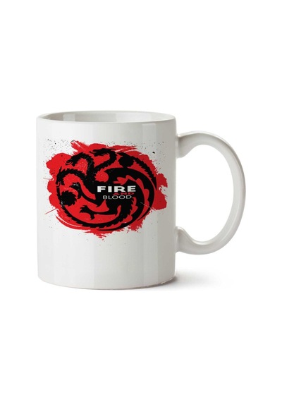 Fire And Blood Targaryen İki Tarafı Baskılı Kupa Bardak Çok Renkli