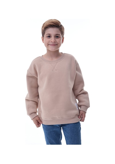 Erkek Çocuk Sweatshirt %100 Pamuk Rahat Kalıp 5-10 Yaş Bej