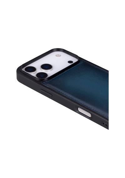 Bloomcase Mono Midnight Marine Apple iPhone Uyumlu 17 Pro Max/ 18 Pro Max 6.9" Hakiki Deri Magsafe Kılıf Lacivert