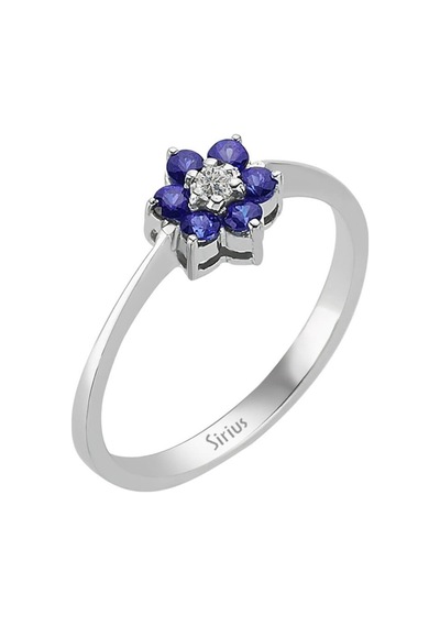 Sirius Safir Ve Pırlanta Taşlı Papatya Yüzük 0801R0030