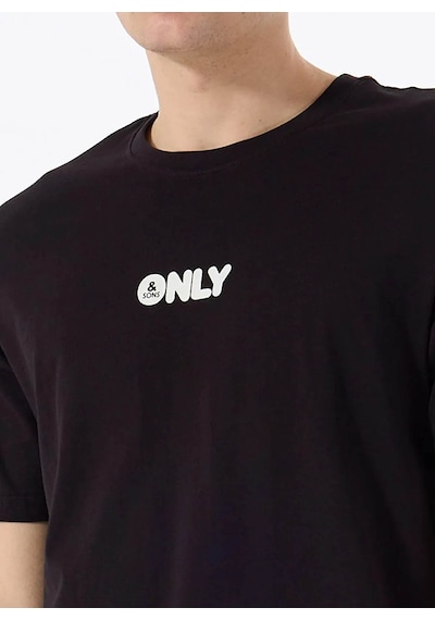 Only & Sons Onspalm Logo Reg Ss Tee Cs Siyah Erkek T-shirt 22034497 Siyah