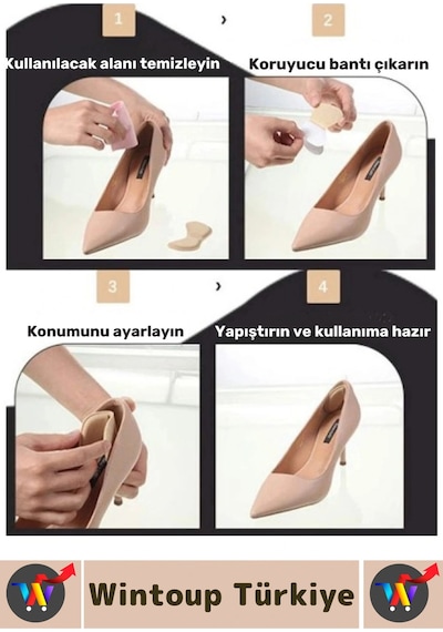 Gündelik Konforlu İnce Yumuşak Ayak Topuk Vurma Önleyici Boşluk Doldurma Daraltma Pedi 5 Mm 3 Adet