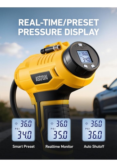 2'si 1 Arada Metal Silindir Hava Kompresörü, 20v Pil Ve 12v Araç Güç Kaynağı, Motosiklet, Araba Ve Bisiklet İçin