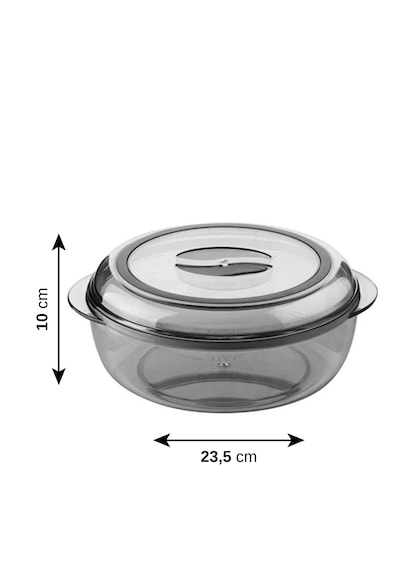 Yuvarlak Contalı Kapaklı Saklama Kabı - 1750 Ml - Antrasit Antrasit - Gri