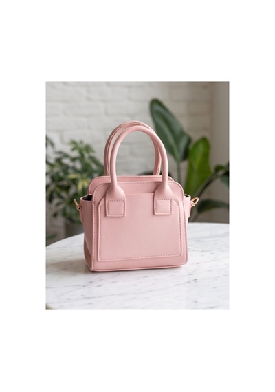 B&t Bujiteri Kare Model Şık Kadın El Omuz Çantası Pembe Pembe