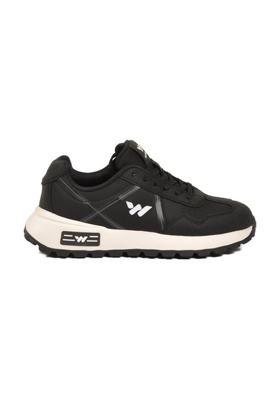 Walkway Siyah Hafızalı Taban Hafif Esnek Unisex Spor Ayakkabı Muveon G Siyah - Beyaz